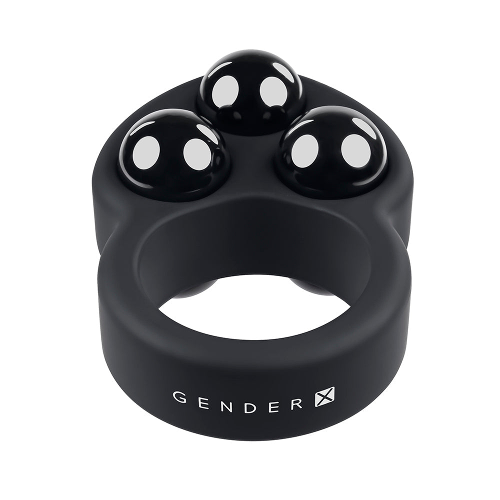 Gender X Workout Ring Weighted Silicone Training Cockring Black - Fantasies Boutique