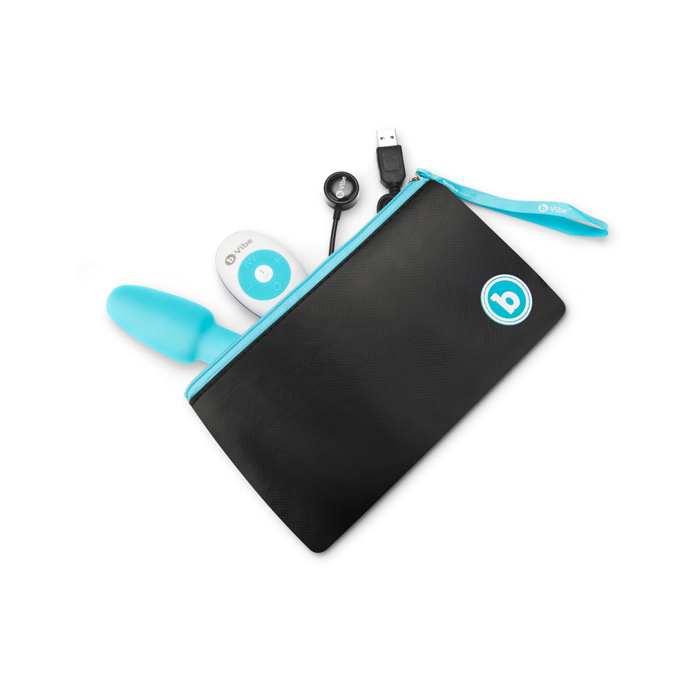 b-Vibe Rimming Petite Rotating and Vibrating Remote Control Plug Teal - Fantasies Boutique