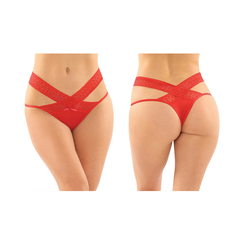 Fantasy Lingerie Daphne Microfiber Brazilian-Cut Panty 6-Pack Red L/XL - Fantasies Boutique