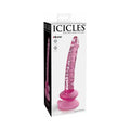 Pipedream Icicles No. 86 Realistic 7 in. Glass Dildo With Suction Cup Pink - Fantasies Boutique