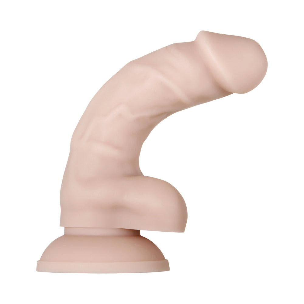 Evolved Real Supple Poseable 6 in. Realistic Silicone Dildo With Balls Beige - Fantasies Boutique