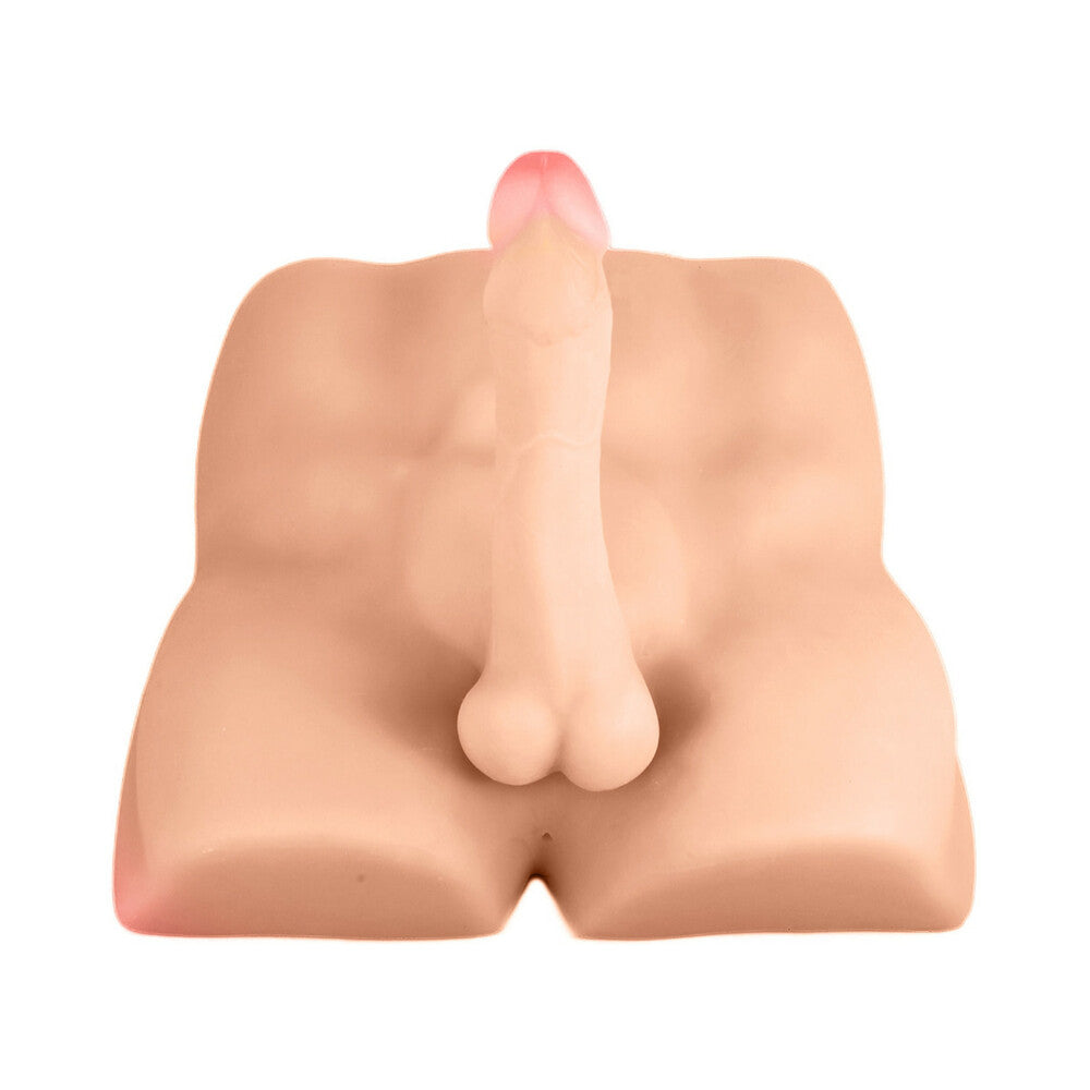 X5 Men Rough Rider Pleasure Doll Anal Masturbator with 7.5 in. Dildo Beige - Fantasies Boutique