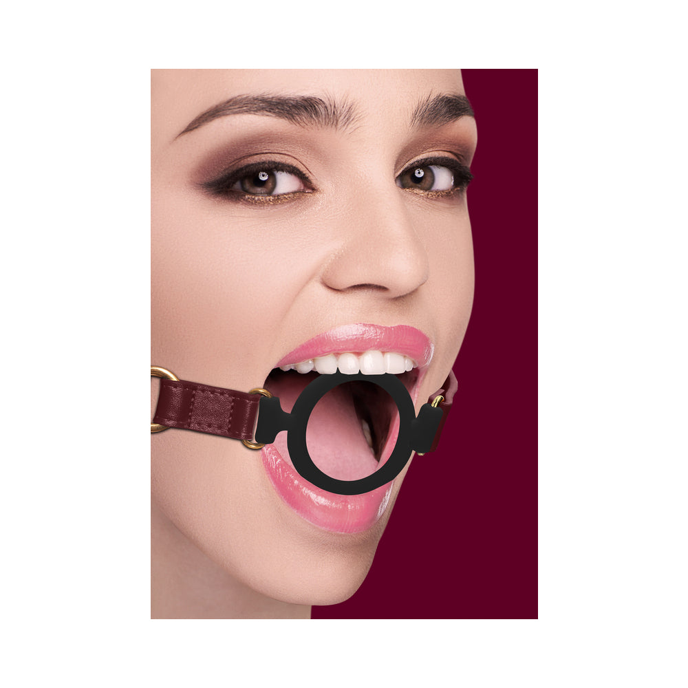 Ouch! Halo Adjustable Silicone Ring Gag Burgundy - Fantasies Boutique