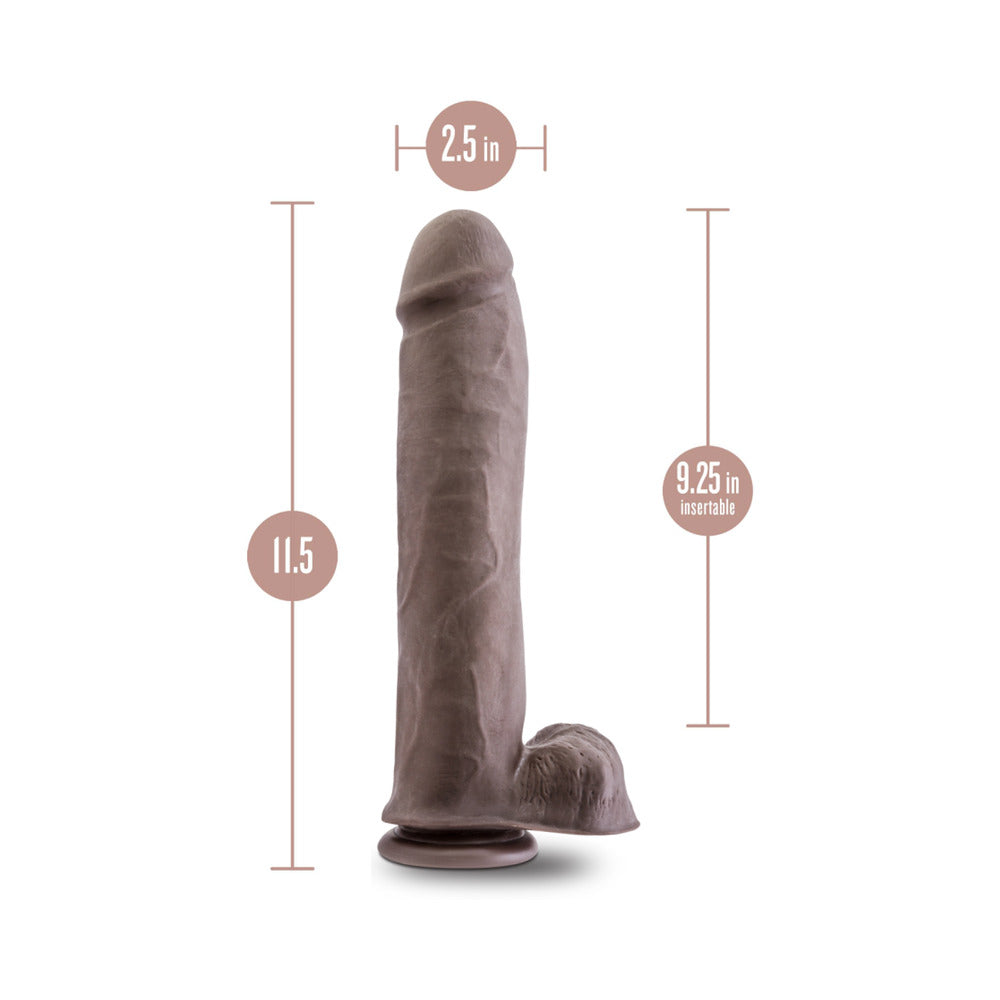Au Naturel Big John 11.5 in. Posable Dual Density Dildo with Balls Brown - Fantasies Boutique