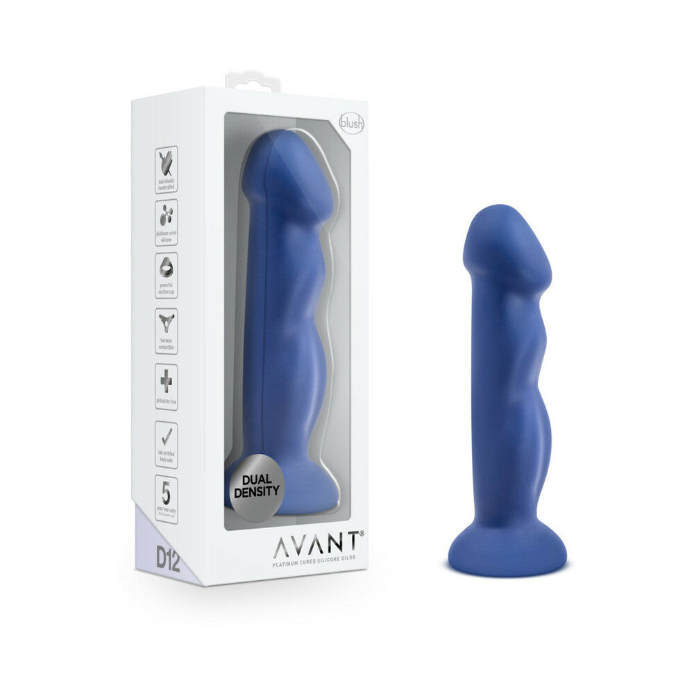 Avant D12 Suko 8 in. Dual Density Silicone Dildo Indigo - Fantasies Boutique