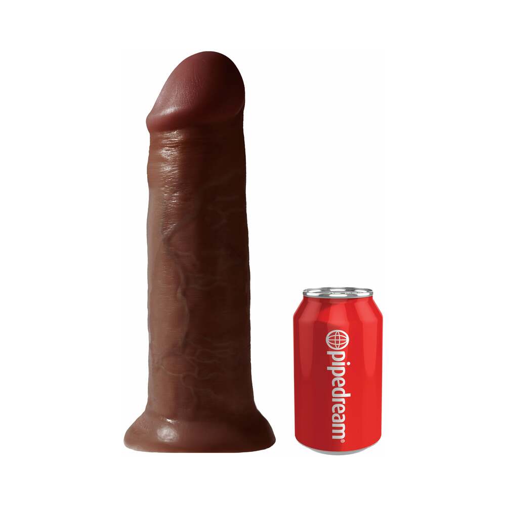 King Cock 12 in. Cock Realistic Dildo With Suction Cup Brown - Fantasies Boutique