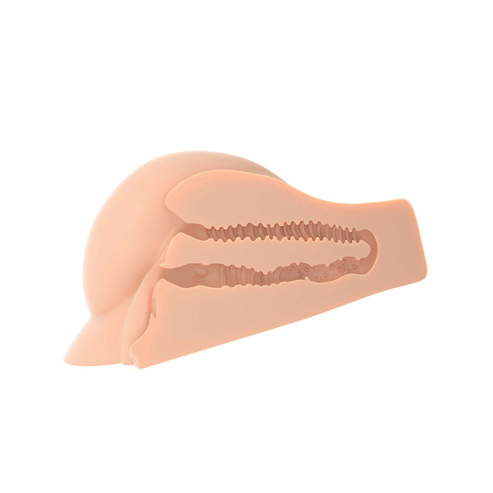 PDX Plus Perfect Ass XL Dual Entry Masturbator Beige - Fantasies Boutique