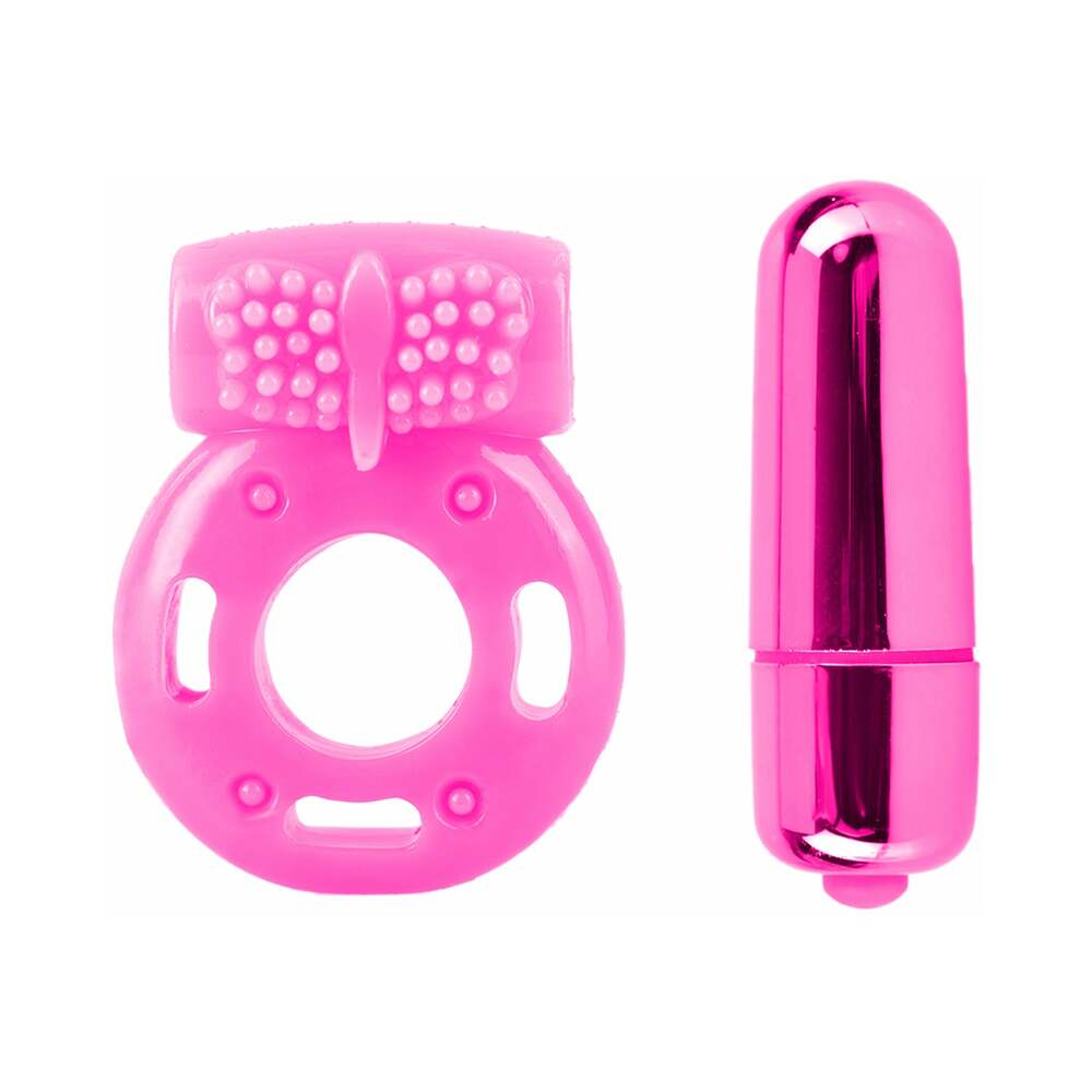 Neon 3-Piece Silicone Vibrating Couples Kit Pink - Fantasies Boutique