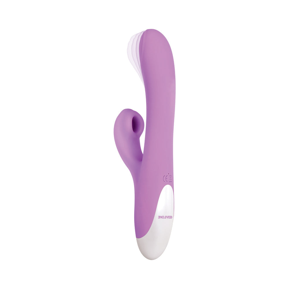 Evolved Super Sucker Rechargeable Thumping Suction Silicone Dual Stimulator Purple - Fantasies Boutique