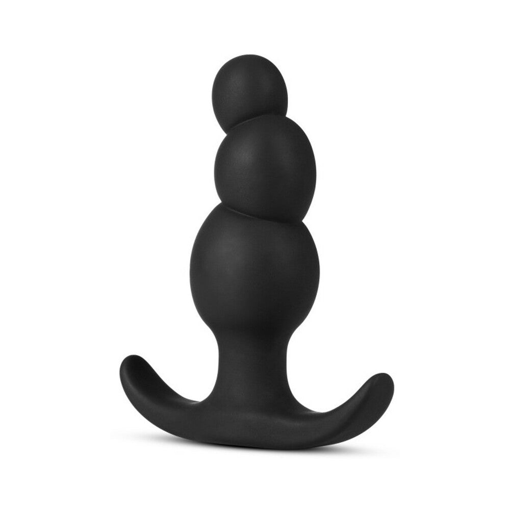 Anal Adventures Platinum Silicone Stacked Plug Black - Fantasies Boutique