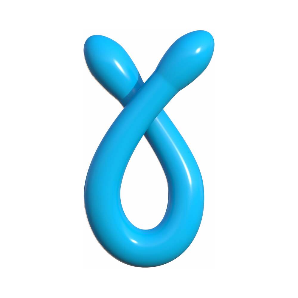 Pipedream Classix Double Whammy 17.25 in. Flexible Dual-Ended Dildo Blue - Fantasies Boutique