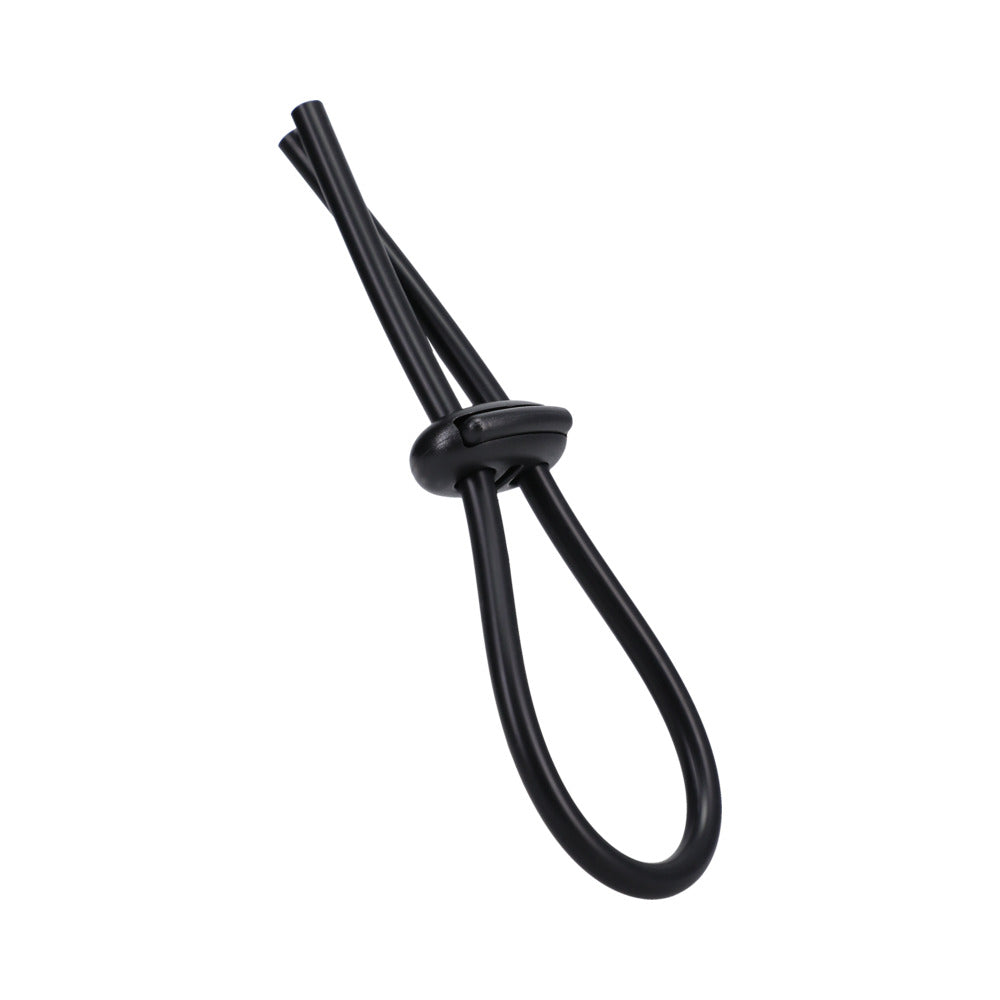 Rock Solid Black Silicone Double Lock Adjustable  Lasso/Bolo - Fantasies Boutique