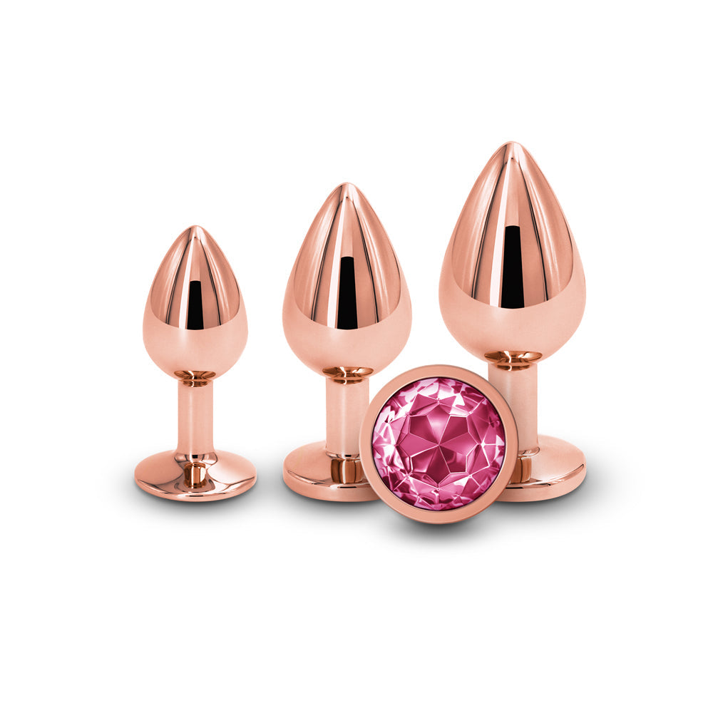 Rear Assets 3-Piece Metal Plug Kit Rose Gold/Pink - Fantasies Boutique