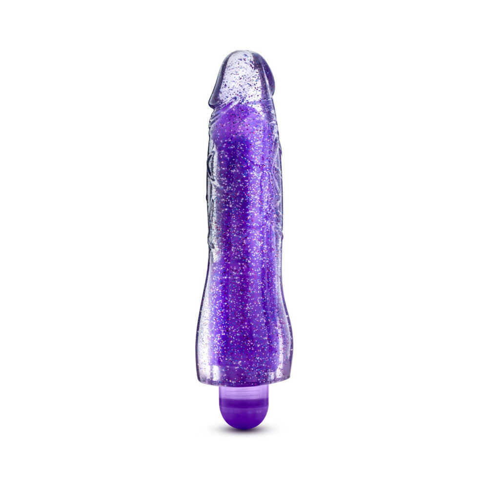 Glow Dicks Molly Color Changing 8 in. Vibrating Dildo Glitter Purple - Fantasies Boutique