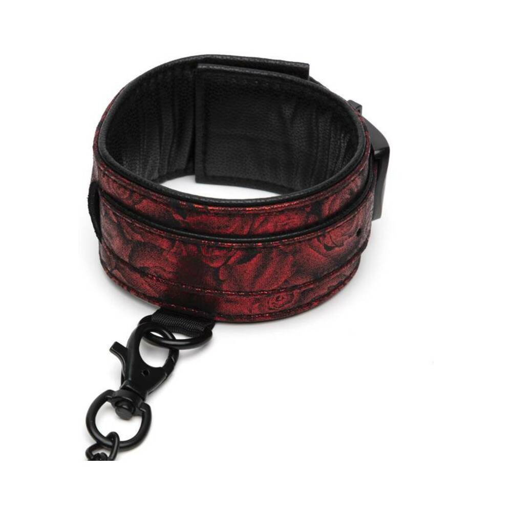 Fifty Shades of Grey Sweet Anticipation Faux Leather Adjustable Reversible Ankle Cuffs Red/Black - Fantasies Boutique