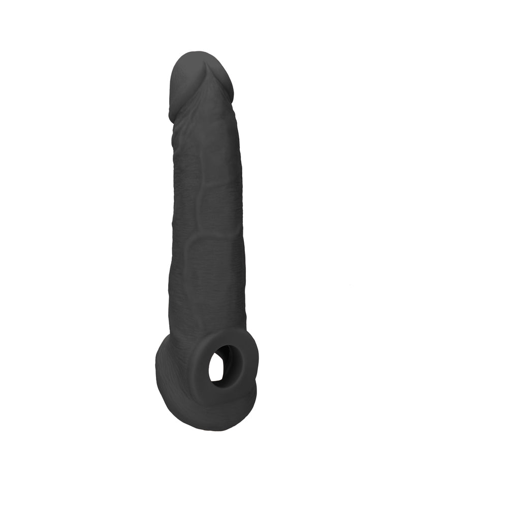 RealRock Realistic 9 in. Penis Sleeve Extender Sling Black - Fantasies Boutique