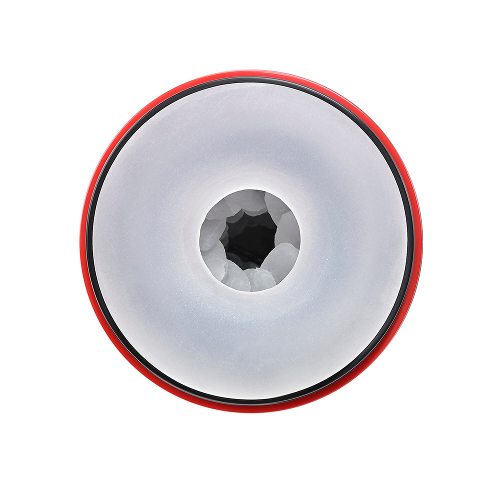 Zero Tolerance Tight Squeeze Rechargeable Vibrating Squeezing Talking Stroker TPE Black/Red - Fantasies Boutique