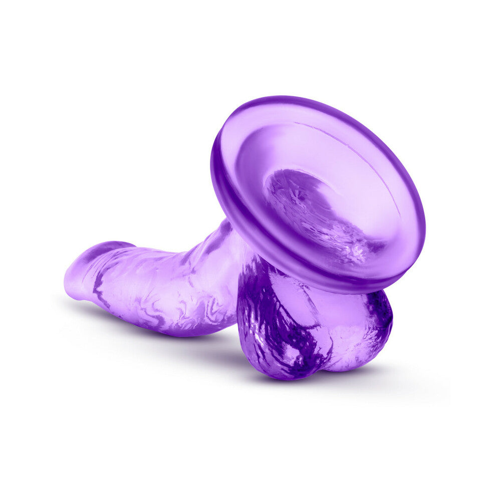 Blush Naturally Yours 4 in. Mini Cock Realistic Dildo with Balls & Suction Cup Purple - Fantasies Boutique