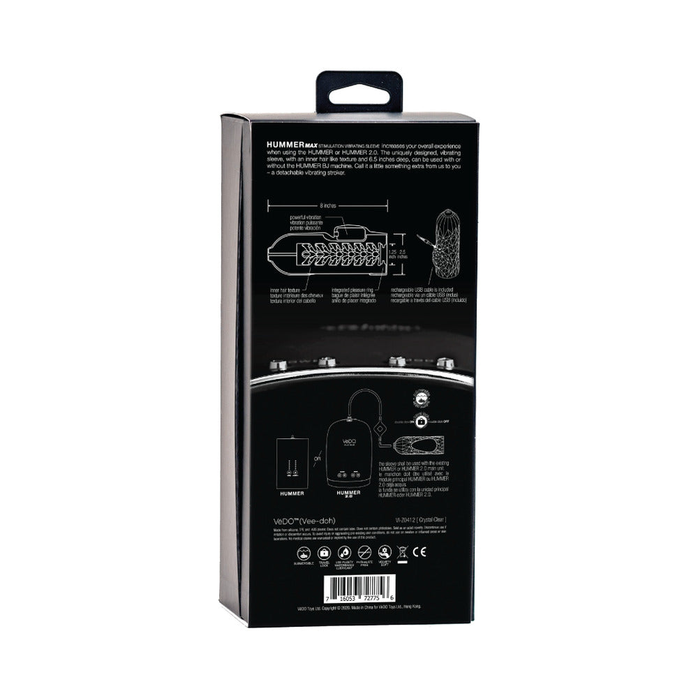 Vedo Hummer 2.0 Rechargeable Vibrating Sleeve Black Pearl - Fantasies Boutique