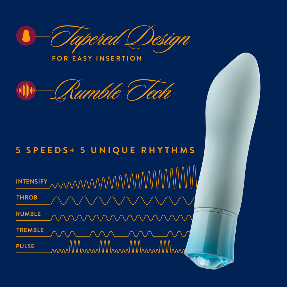 Blush Oh My Gem Ardor Rechargeable Warming Silicone Tapered Vibrator Aquamarine - Fantasies Boutique