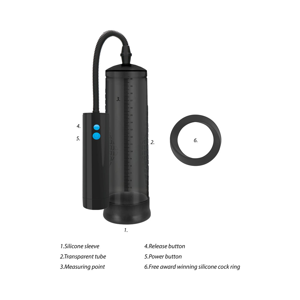 Shots Pumped Extreme Power Rechargeable Automatic Penis Pump Black - Fantasies Boutique