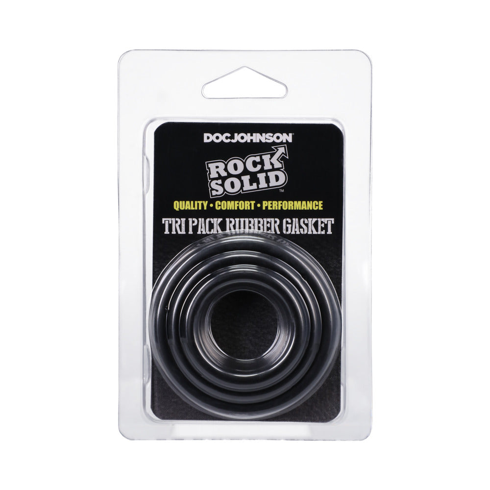 Rock Solid Tri-Pack Rubber Gasket (1.25in, 1.5in, 2in) Black - Fantasies Boutique