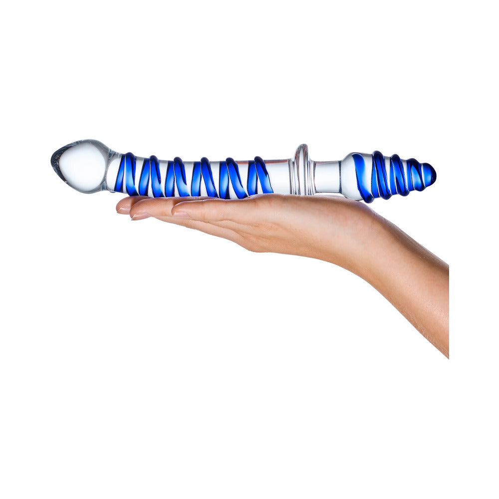 Glas 10 in. Mr. Swirly Double Ended Glass Dildo & Butt Plug - Fantasies Boutique