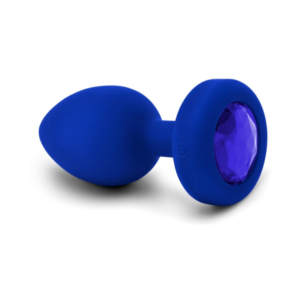 b-Vibe Vibrating Jewel Rechargeable Remote-Controlled Anal Plug with Gem Base Blue Sapphire L/XL - Fantasies Boutique