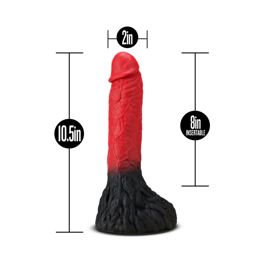 The Realm Lycan 10.5 in. Silicone Lock On Fantasy Werewolf Dildo Red - Fantasies Boutique