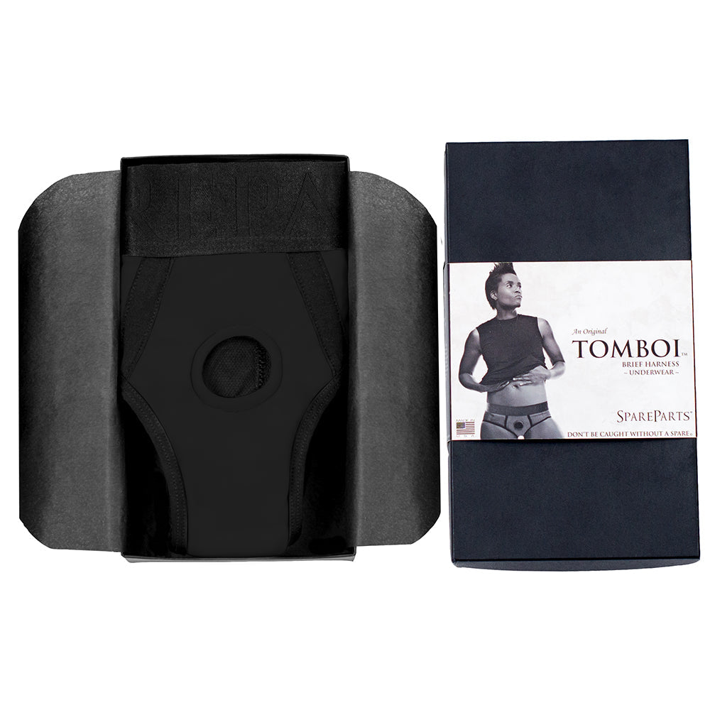 SpareParts Tomboi Nylon Briefs Harness Black Size L - Fantasies Boutique