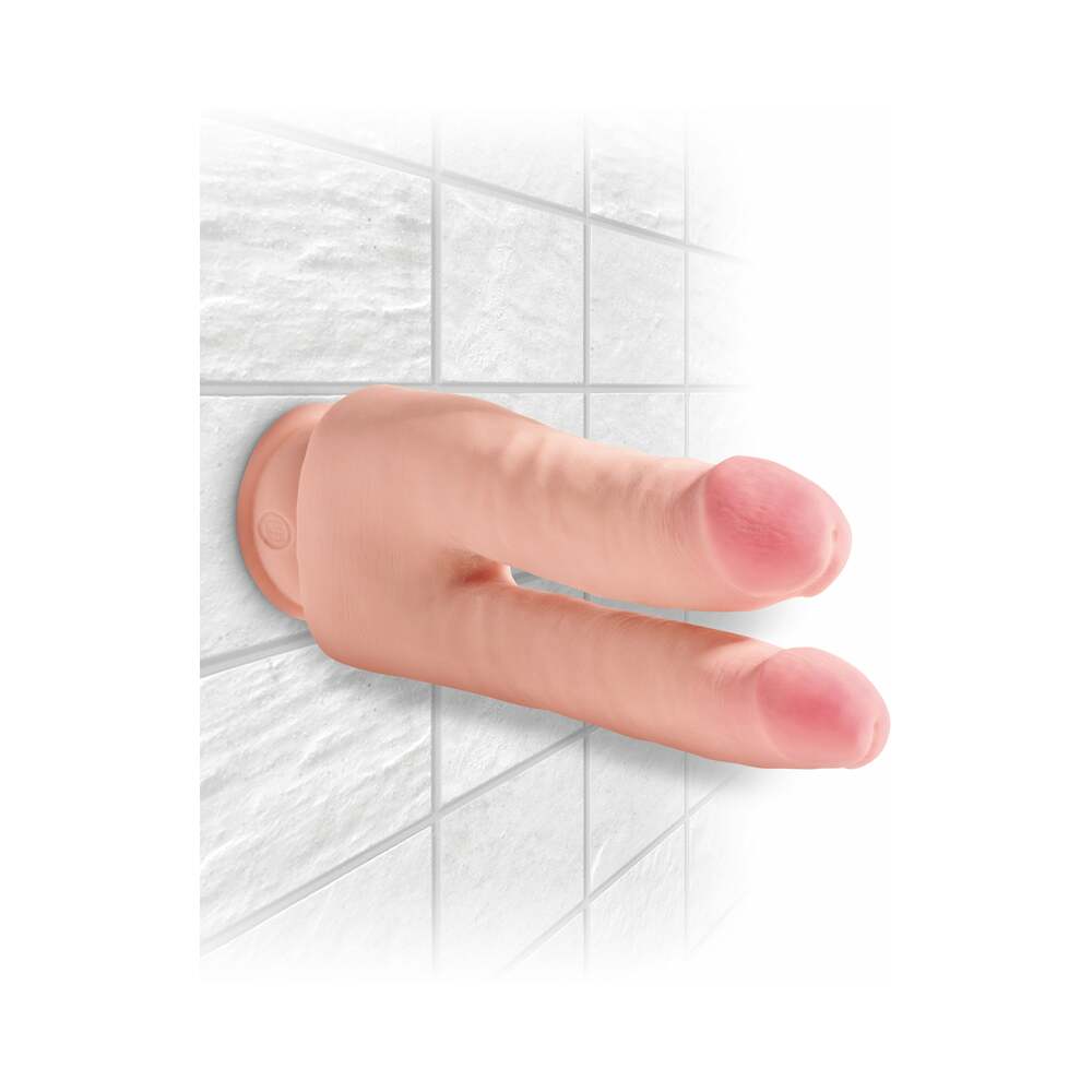 King Cock Plus Triple Density Double Penetrator 9.5 in. Realistic Dildo Beige - Fantasies Boutique