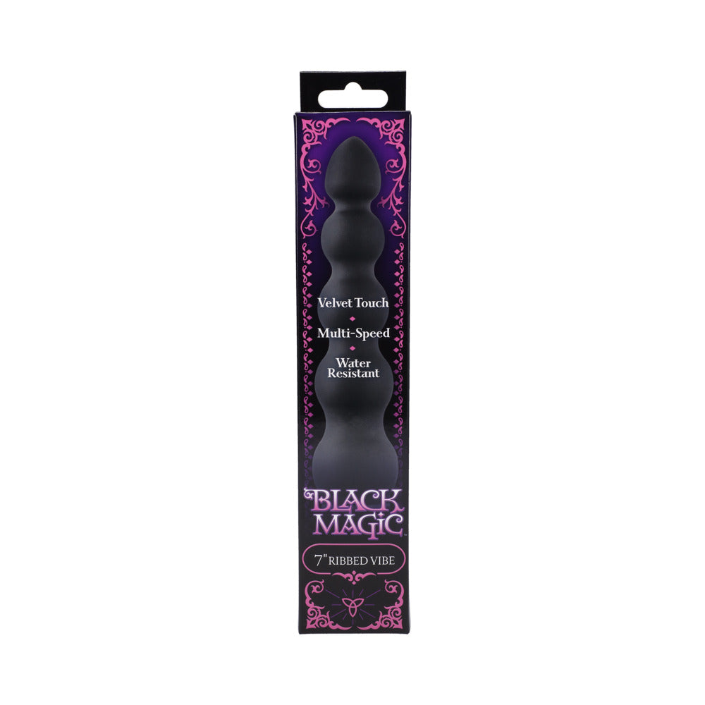 Black Magic 7in Ribbed Vibrator - Fantasies Boutique