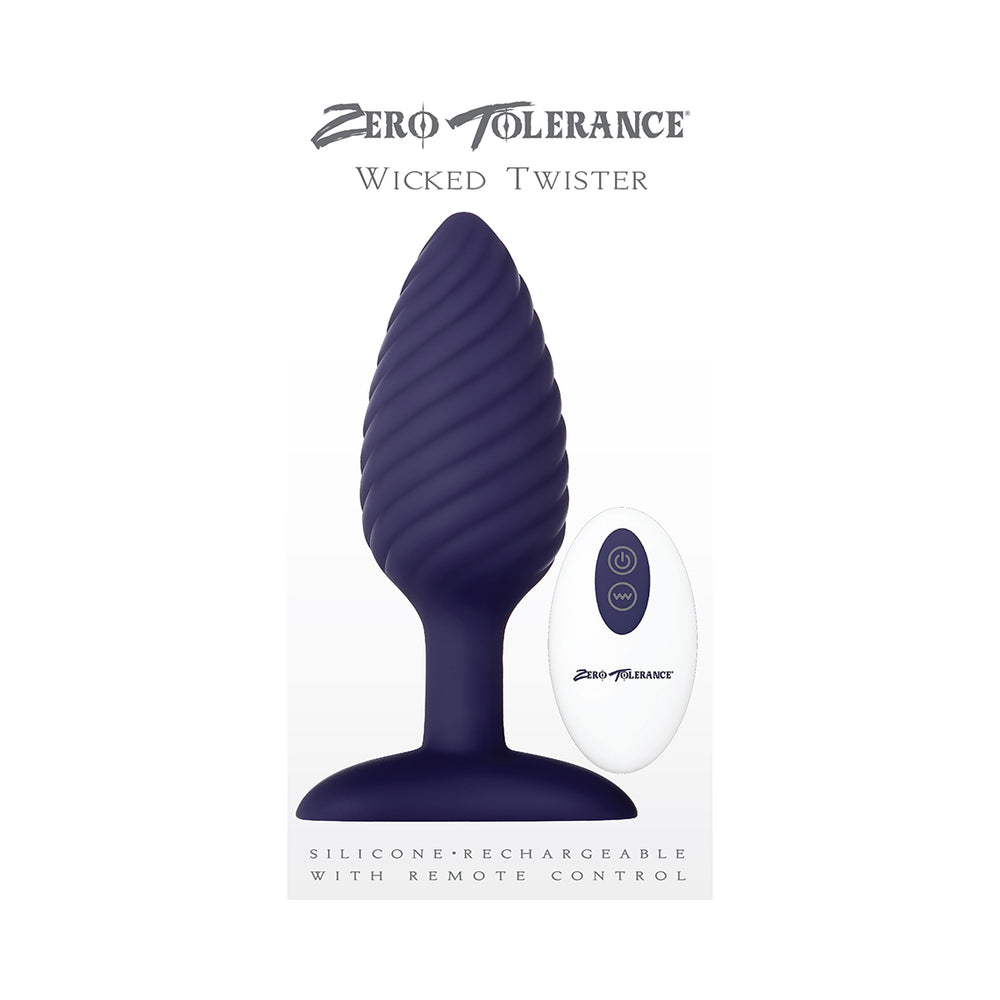 Zero Tolerance Wicked Twister Textured Vibrating Silicone Anal Plug Purple - Fantasies Boutique