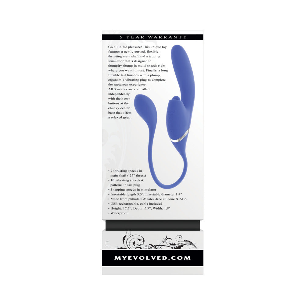 Evolved All In Rechargeable Dual Vibrating Tapping Vibe Silicone Blue