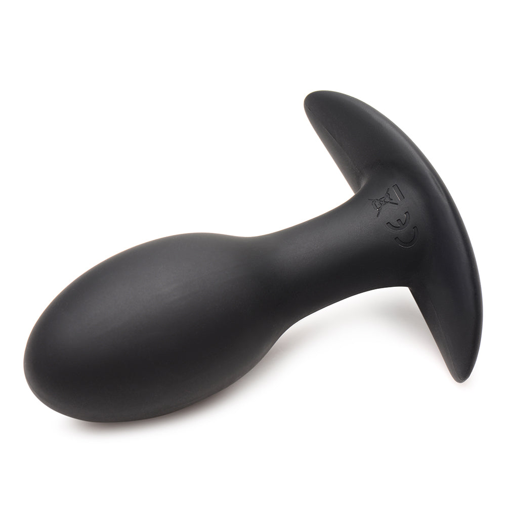 Curve Toys Rooster Rumbler Vibrating Silicone Anal Plug Medium Black - Fantasies Boutique