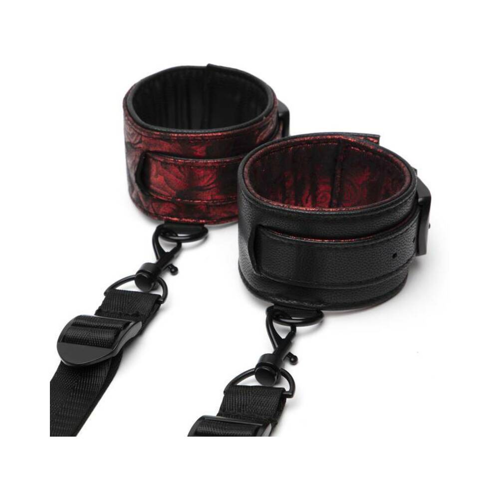 Fifty Shades of Grey Sweet Anticipation Reversible Under Mattress Restraint Set Red/Black - Fantasies Boutique
