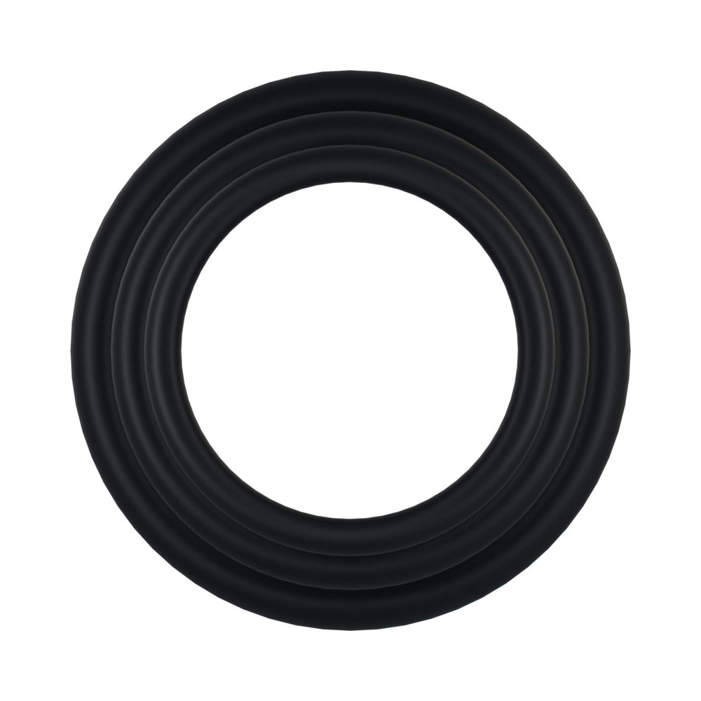 Rock Solid Tri-Pack Rubber Gasket (1.25in, 1.5in, 2in) Black - Fantasies Boutique