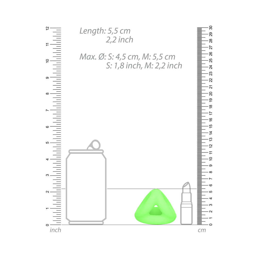 Ouch! Glow in the Dark Silicone Cock & Ball Sling Neon Green