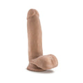 Au Naturel 7 in. Posable Dual Density Dildo with Balls Tan - Fantasies Boutique