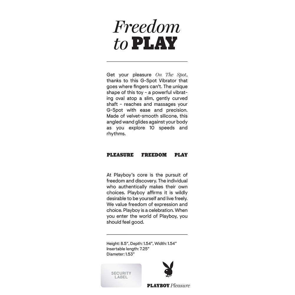 Playboy On The Spot Rechargeable Silicone G-Spot Vibrator Deep Teal - Fantasies Boutique