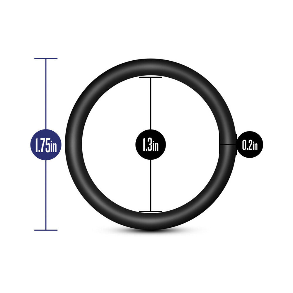 Blush Performance VS1 Pure Premium Silicone Cockrings 3-Pack Medium Black - Fantasies Boutique