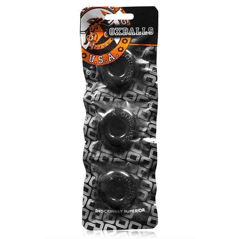 OxBalls Ringer, 3-Pack Of Do-Nut-1, Small, Black - Fantasies Boutique