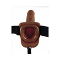 Fetish Fantasy Series 9 in. Vibrating Hollow Strap-On with Balls Brown/Black - Fantasies Boutique