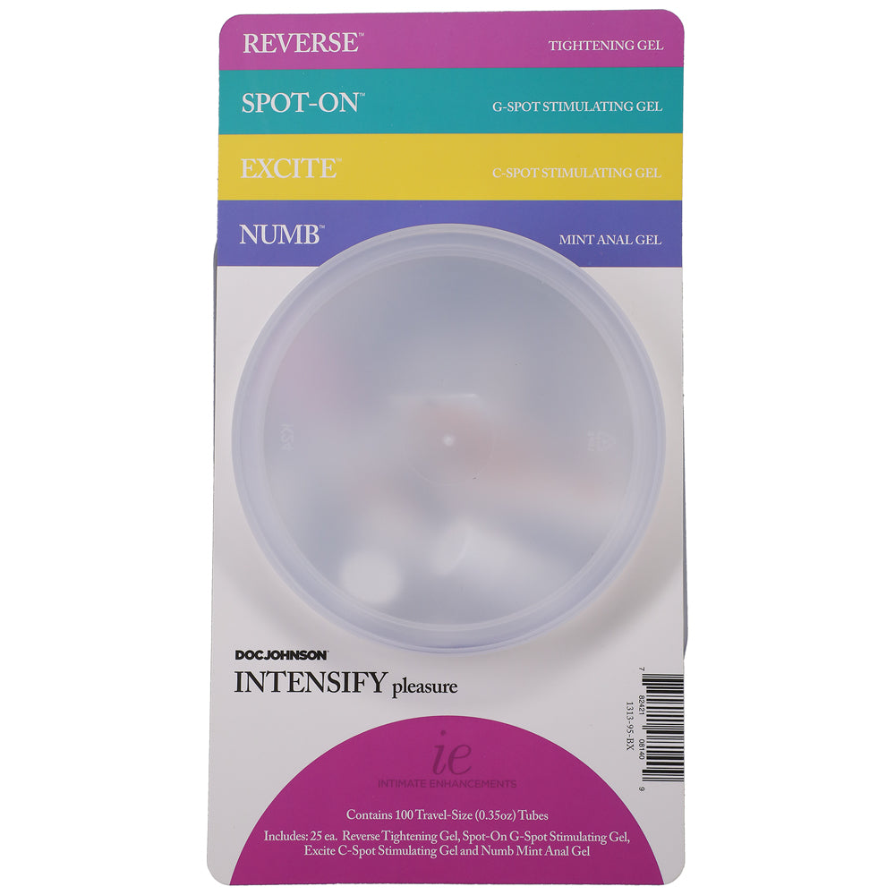 Intimate Enhancements Intensify Pleasure Fishbowl Display 100 pcs .35 oz Tubes - Fantasies Boutique