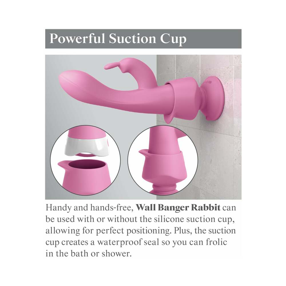 Pipedream 3Some Wall Banger Rabbit Vibrator With Suction Cup Pink - Fantasies Boutique