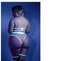 Fantasy Lingerie Glow In A Trance Open-Cup Crotchless Teddy Neon Chartreuse Queen - Fantasies Boutique