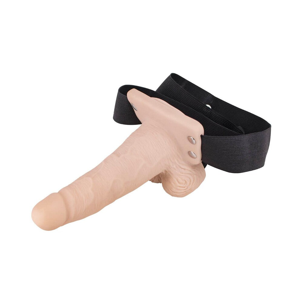 Erection Assistant Hollow Strap-On Vibrating 6 in. White - Fantasies Boutique