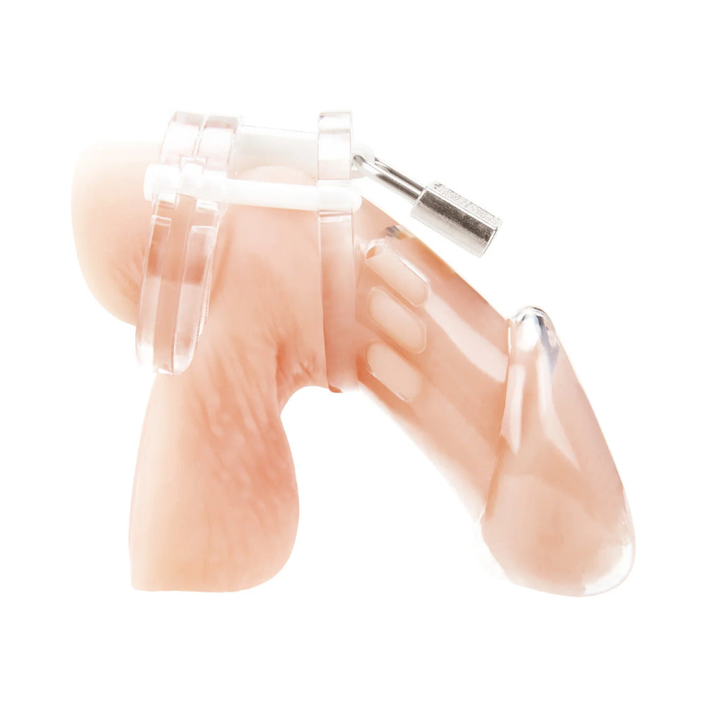 Blue Line Acrylic See-Thru Chastity Cock Cage Clear - Fantasies Boutique