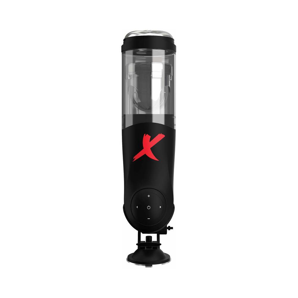 PDX Elite Deluxe Mega-Bator Rotating Thrusting Masturbator Clear/Black - Fantasies Boutique
