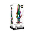 Evolved Rainbow Metal Anal Plug With Rainbow Gemstone Base Small - Fantasies Boutique